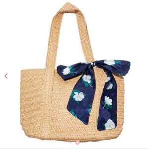 Draper James straw bag with floral scarf